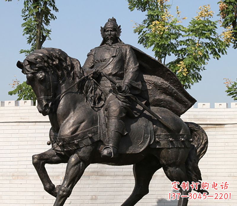 重庆古人将军骑马骑马铜雕