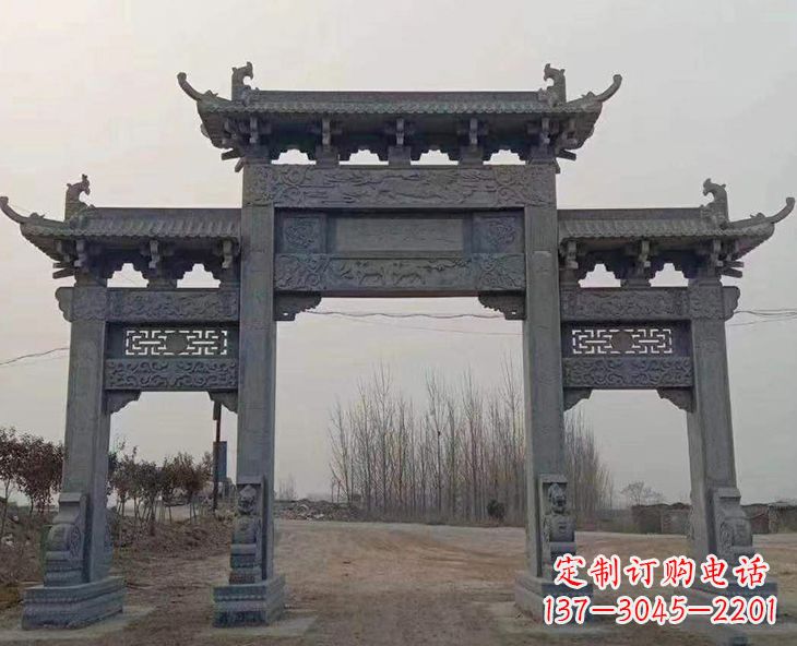 重庆古石牌坊-手工精雕细琢牌坊雕塑