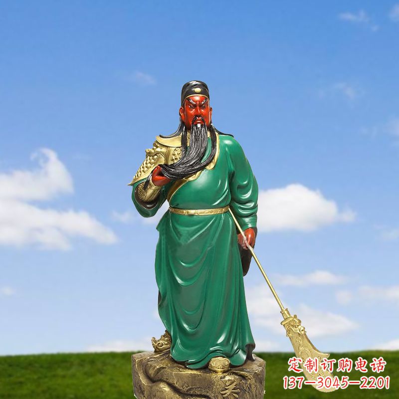 重庆精美彩绘关公雕塑