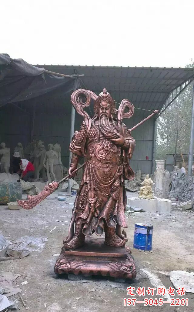 重庆精美关公红铜雕塑