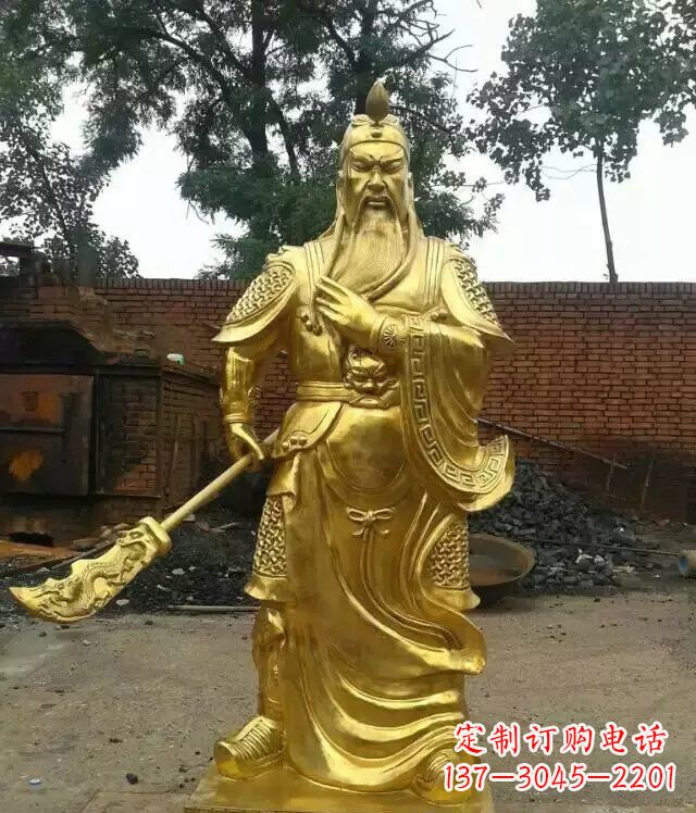 重庆体现传统文化的关公铜雕护御家园