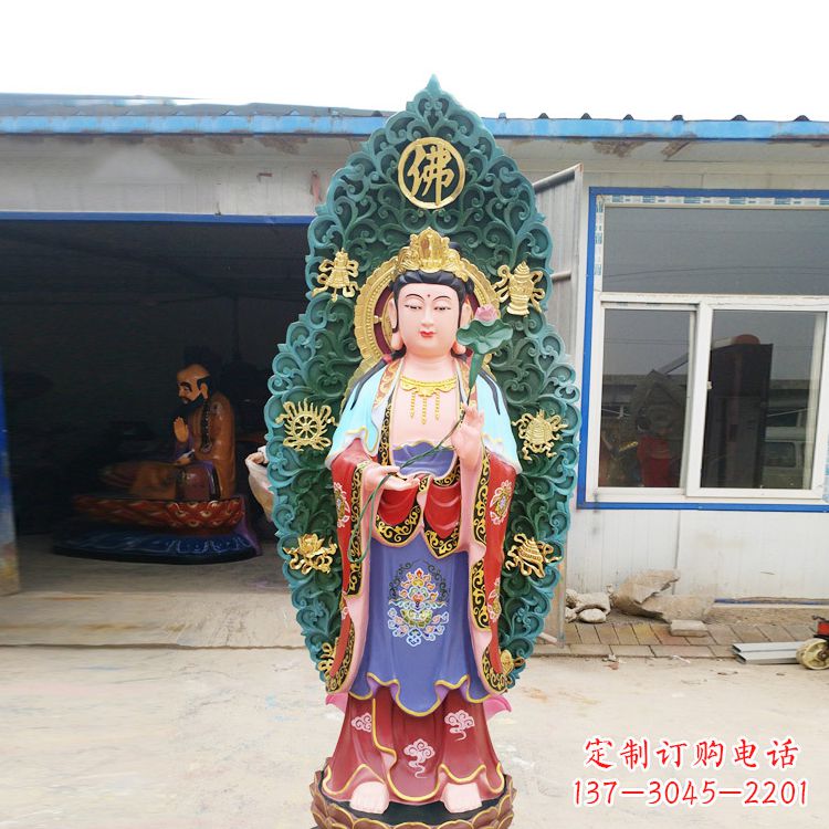重庆艺术精致观音玻璃钢彩绘雕塑