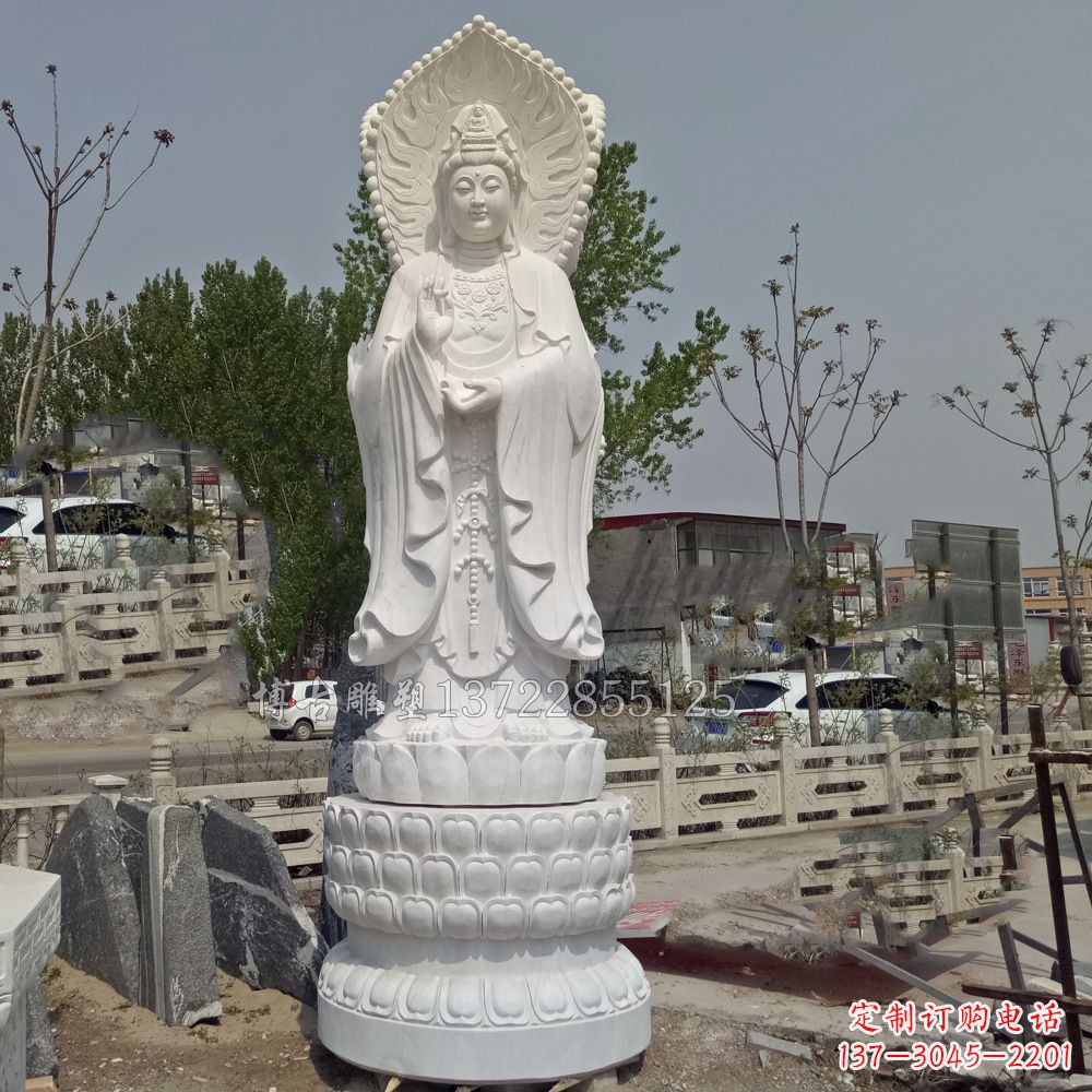 重庆观音菩萨汉白玉石雕塑