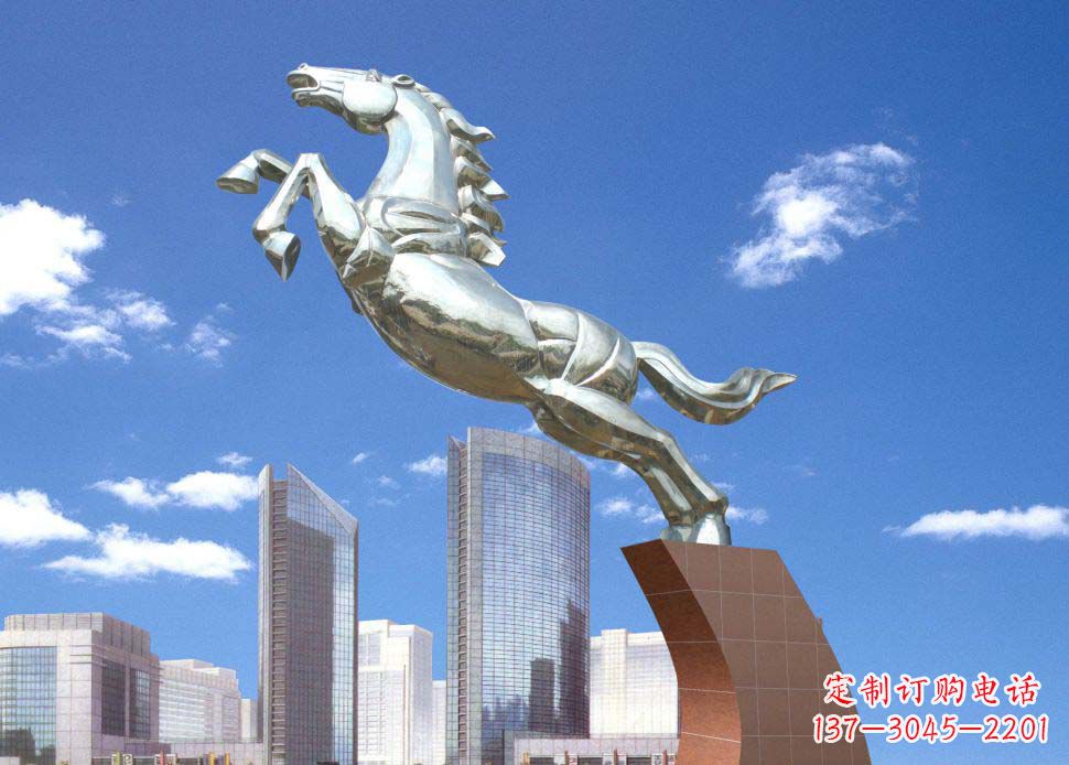 重庆全新不锈钢奔马雕塑