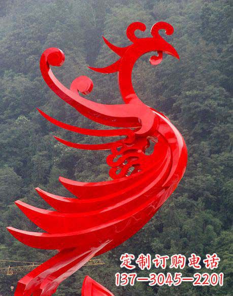 重庆广场不锈钢彩色凤凰雕塑