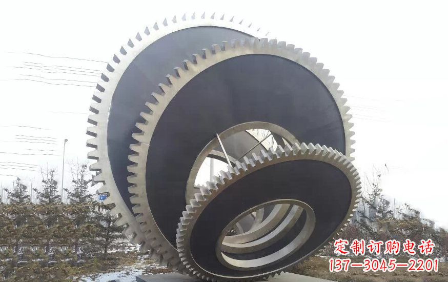 重庆广场不锈钢齿轮雕塑22