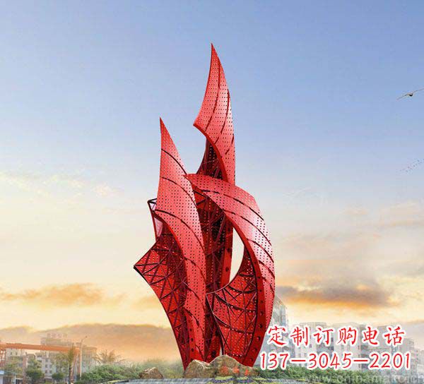 重庆广场不锈钢抽象船帆雕塑