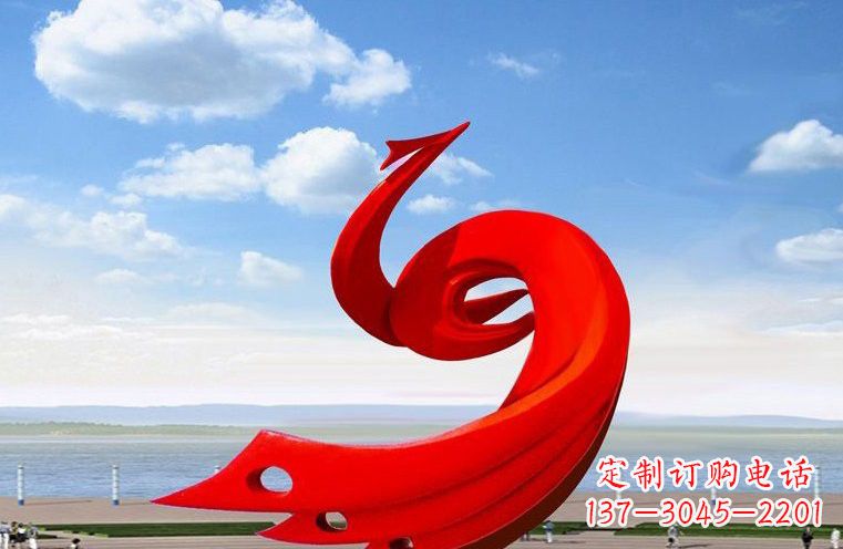 重庆领雕塑：不锈钢凤凰雕塑