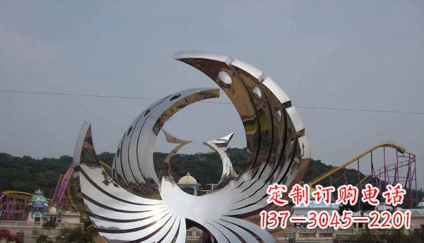 重庆广场不锈钢抽象凤凰雕塑 (2)