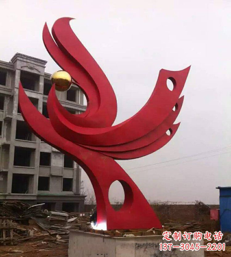 重庆全新抽象凤凰不锈钢雕塑