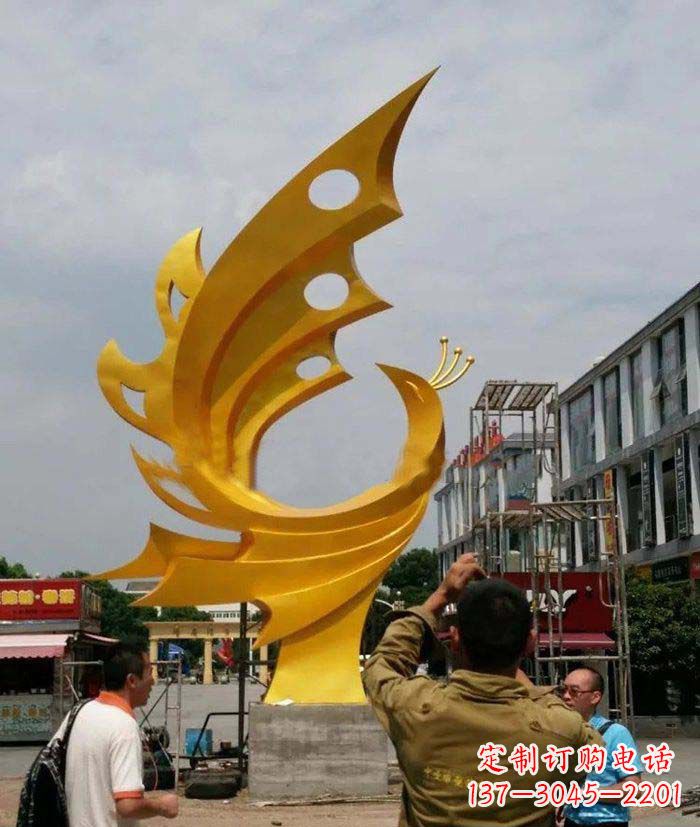 重庆精致大气的不锈钢抽象凤凰雕塑
