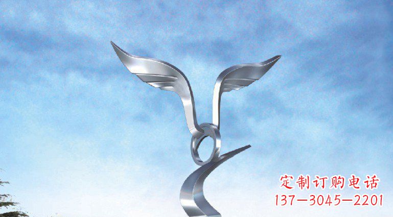 重庆广场不锈钢抽象海鸥雕塑