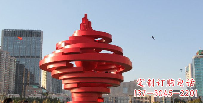 重庆广场不锈钢抽象火炬雕塑