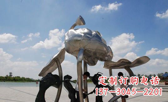 重庆不锈钢仿真莲花莲叶雕塑