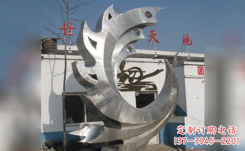 重庆精美不锈钢抽象凤凰雕塑