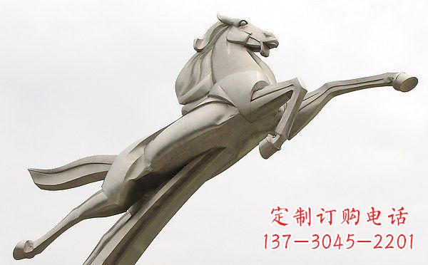 重庆广场不锈钢抽象一马当先景观雕塑
