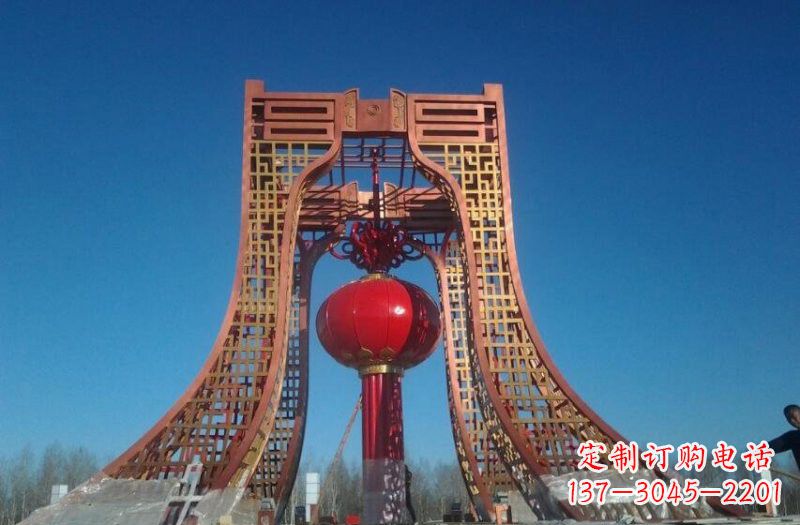 重庆中领雕塑推出不锈钢大型灯笼雕塑