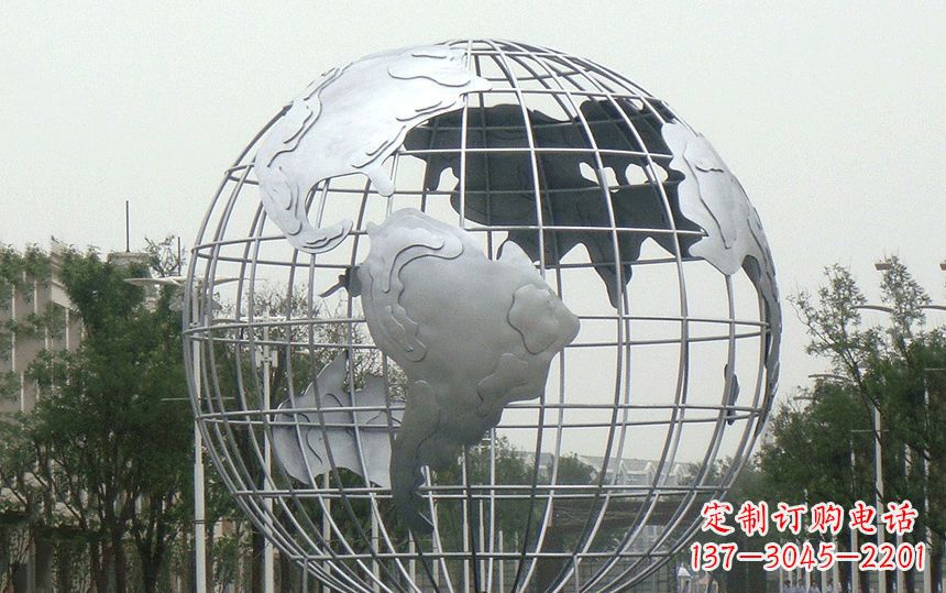 重庆金属太空,伊中领雕塑的不锈钢地球雕塑;