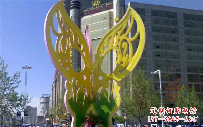 重庆广场不锈钢雕刻蝴蝶雕塑
