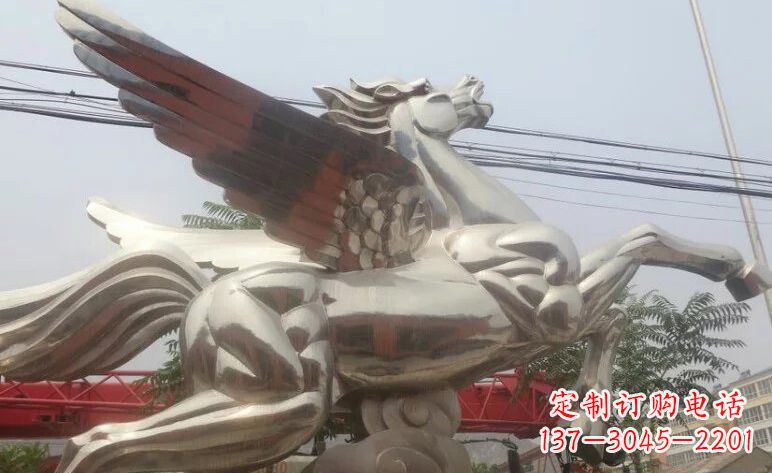 重庆流畅优美的不锈钢飞马雕塑