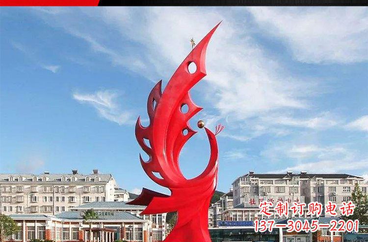 重庆广场不锈钢凤凰摆件雕塑1