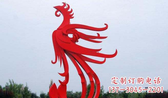重庆广场不锈钢凤凰雕塑 (3)