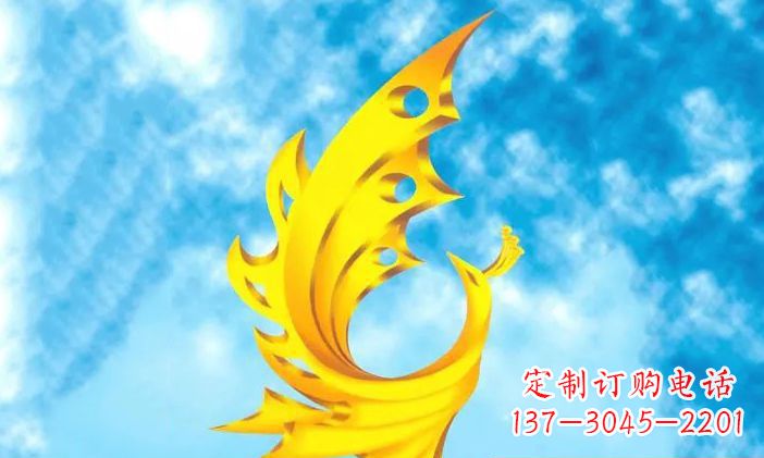 重庆广场不锈钢凤凰雕塑 (4)