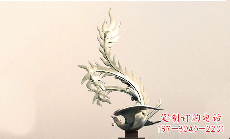 重庆广场不锈钢凤凰雕塑 (5)