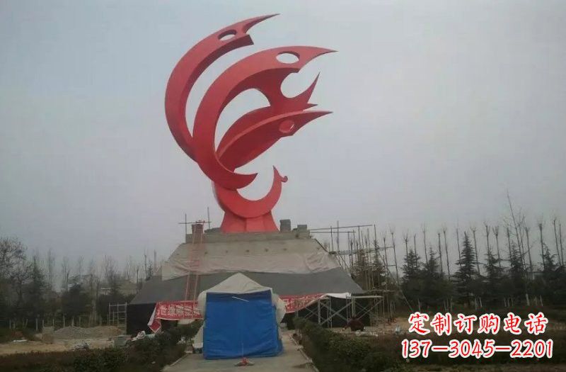 重庆广场不锈钢凤凰雕塑222
