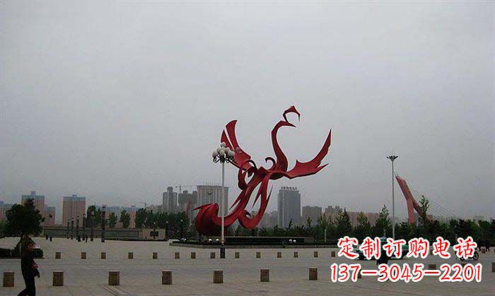 重庆广场不锈钢凤凰展翅雕塑