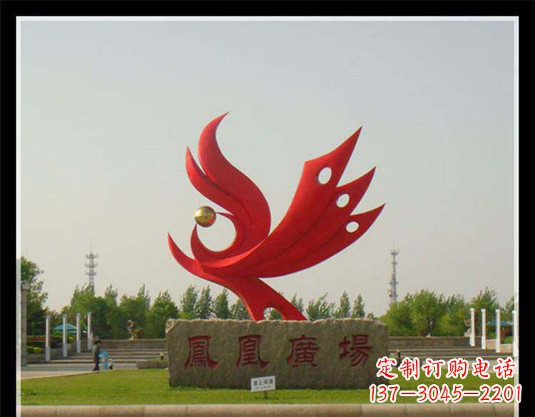 重庆广场不锈钢凤凰装饰雕塑