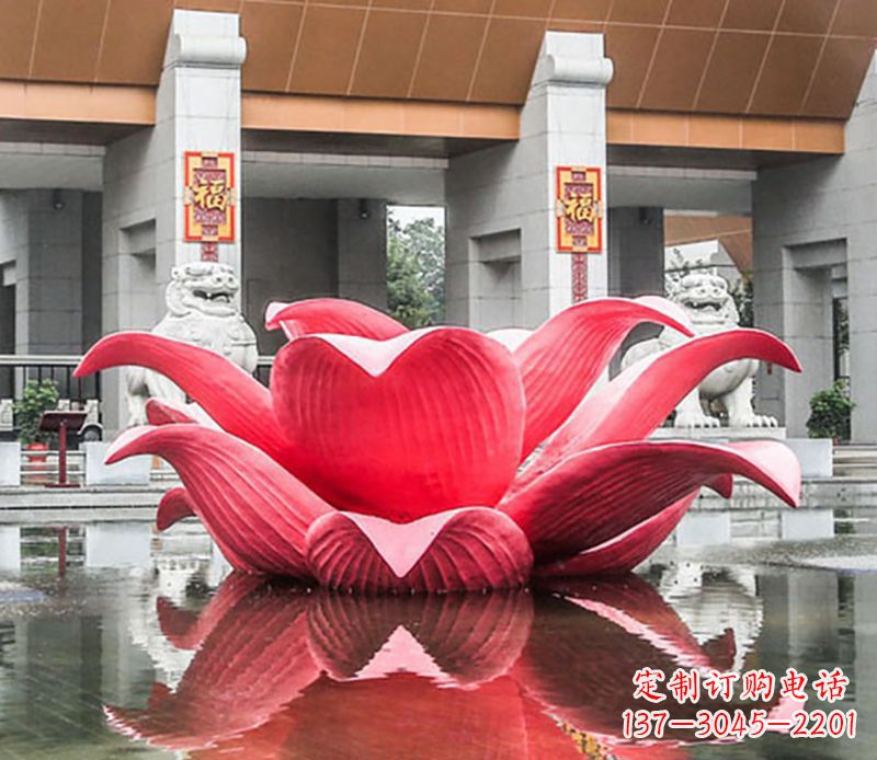 重庆广场不锈钢荷花景观雕塑