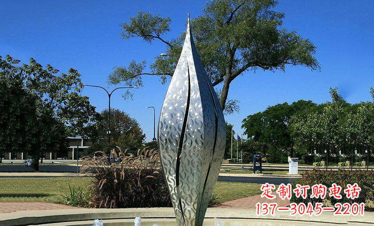 重庆锦绣花骨朵不锈钢喷泉雕塑