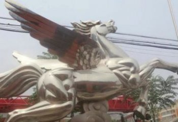重庆流畅优美的不锈钢飞马雕塑