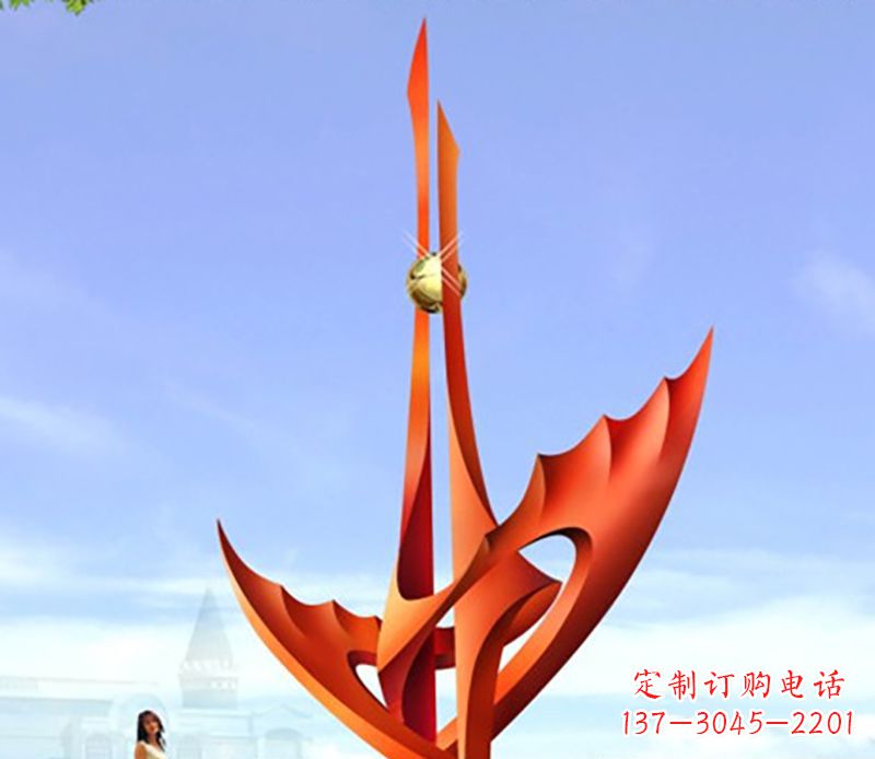 重庆广场不锈钢火炬抽象雕塑
