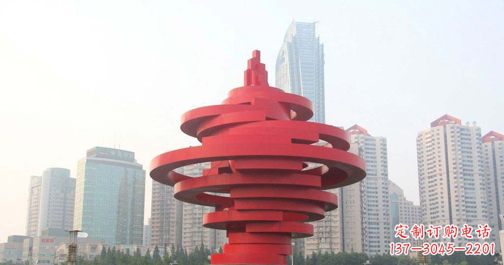 重庆广场不锈钢火炬景观雕塑1