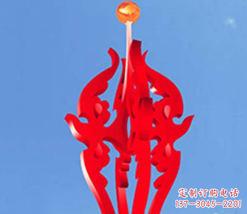 重庆广场不锈钢火苗抽象雕塑