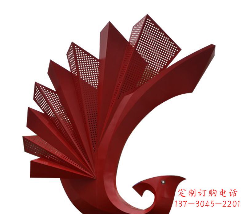 重庆广场不锈钢孔雀造型雕塑