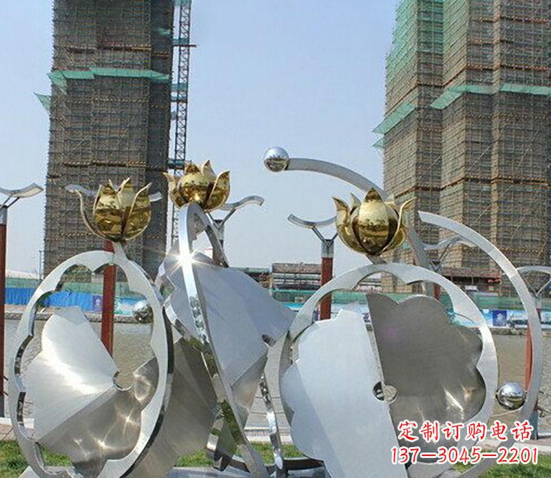 重庆精美不锈钢抽象莲花雕塑