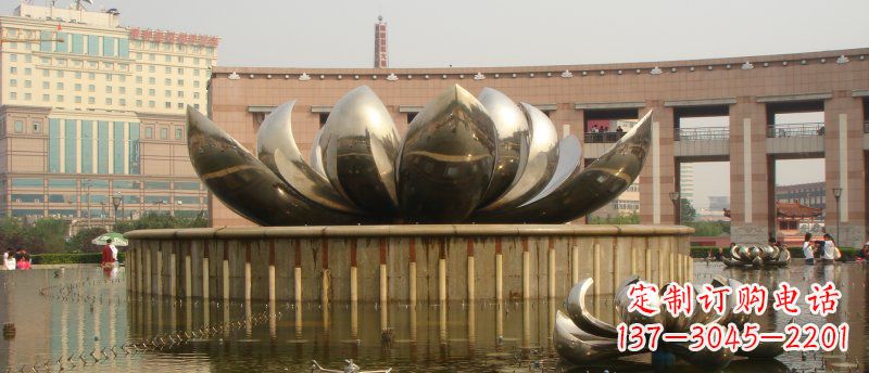 重庆广场不锈钢莲花景观雕塑