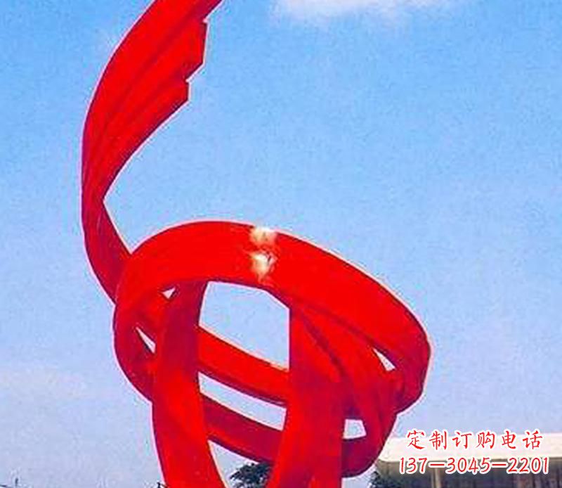 重庆广场不锈钢螺旋飘带景观雕塑