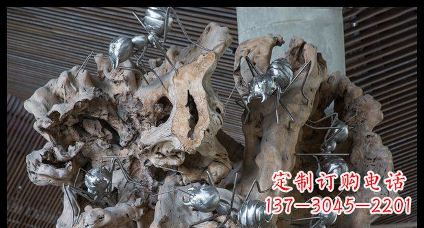 重庆展现自然的优雅——不锈钢蚂蚁上树景观雕塑