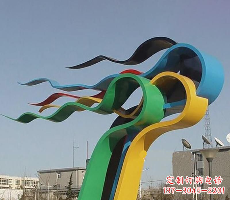 重庆广场不锈钢飘带景观雕塑22