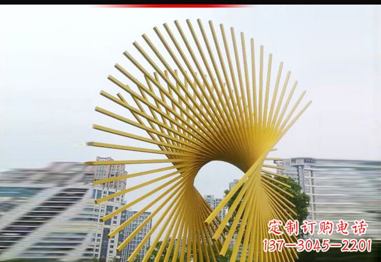 重庆现代美学——不锈钢树枝扇形景观雕塑
