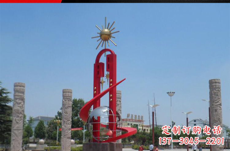 重庆精美不锈钢太阳花雕塑