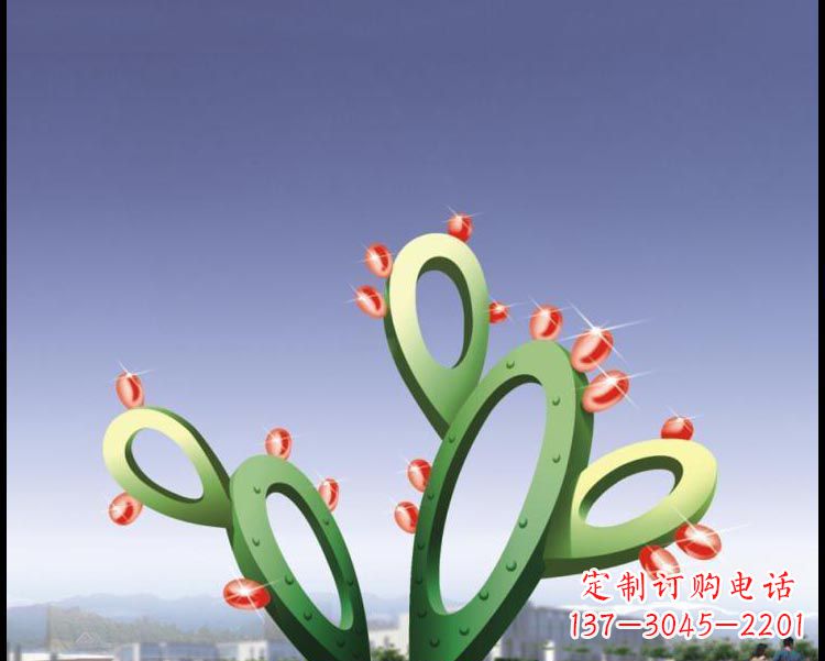 重庆视觉焕发的不锈钢仙人掌景观雕塑