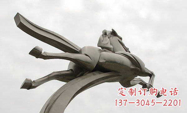 重庆广场不锈钢一马当先景观雕塑