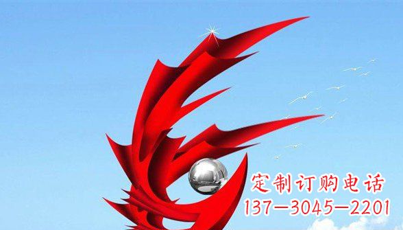 重庆广场抽象凤凰不锈钢雕塑 (2)