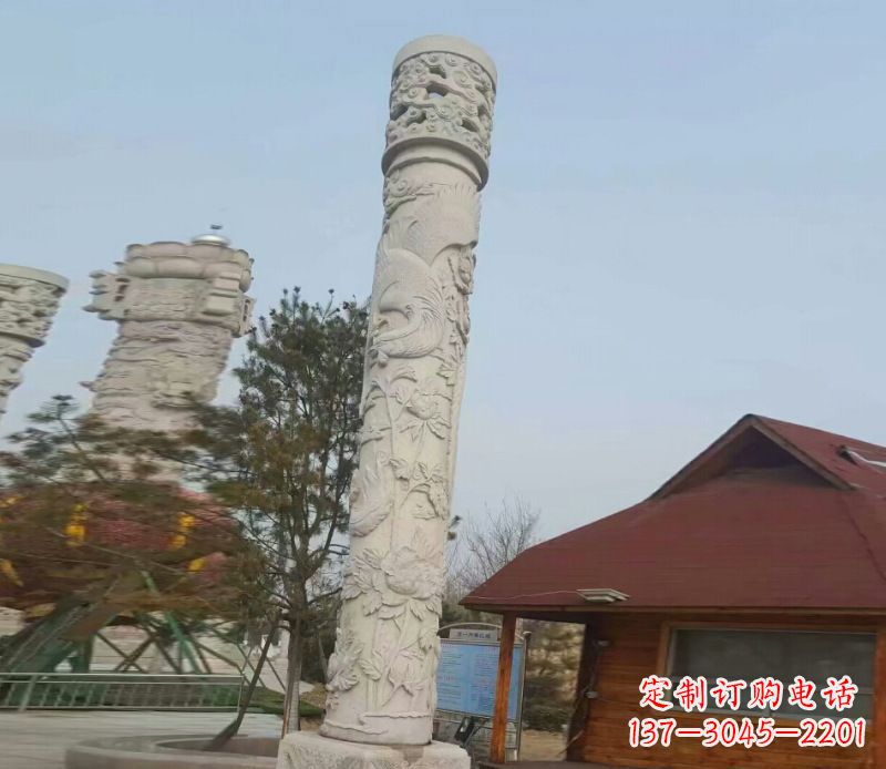 重庆广场大理石龙柱景观石雕_1