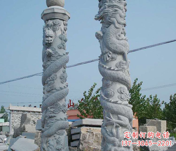 重庆高级雕刻工艺的大理石盘龙柱